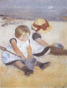 Mary Cassatt Two Children on the Beach oil on canvas